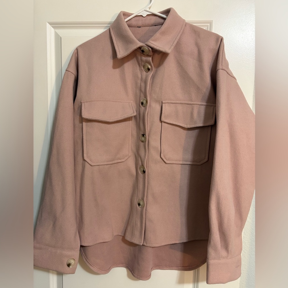 SHEIN Mauve Utility Jacket with Button Closure